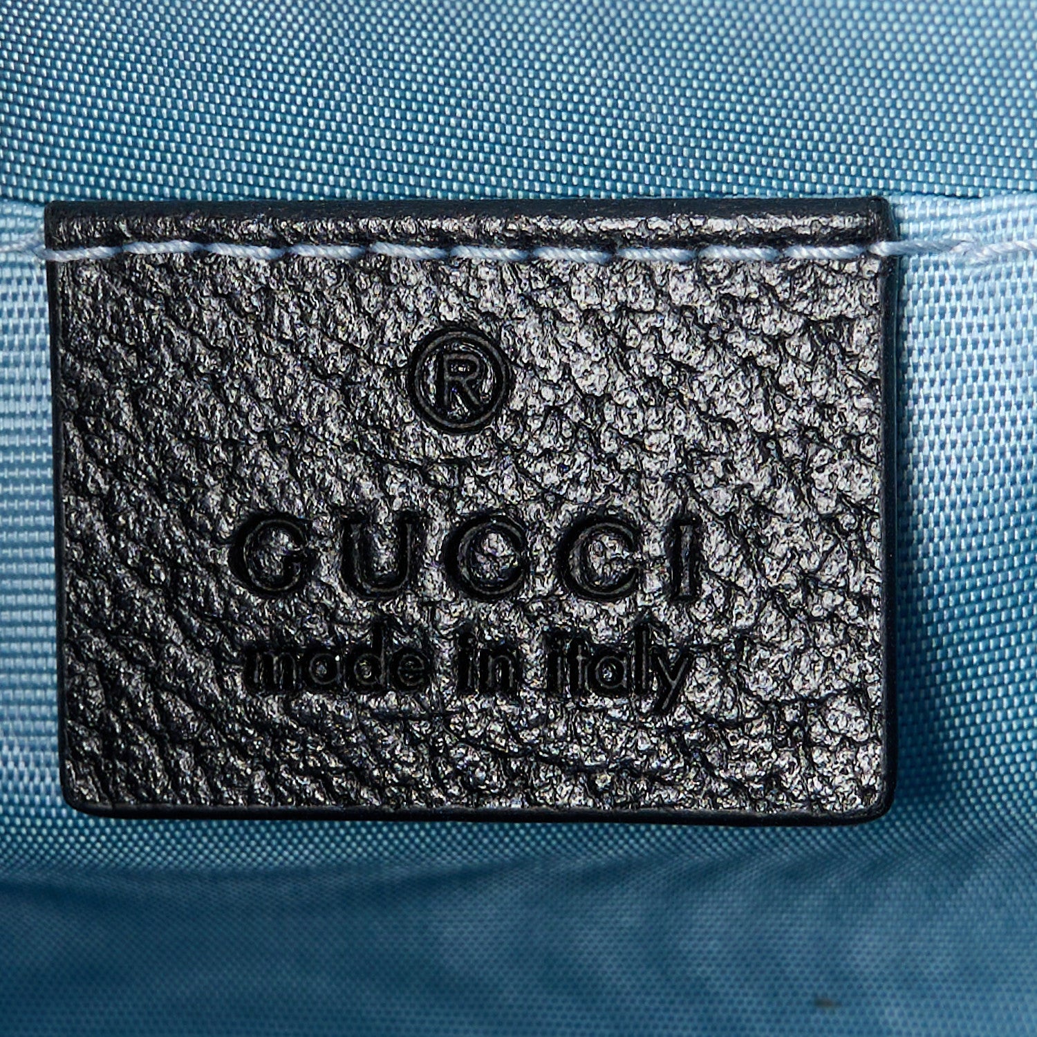 Gucci Textured Calfskin Bee Star Print Mini Sylvie Top Handle Bag Black 6 of 12