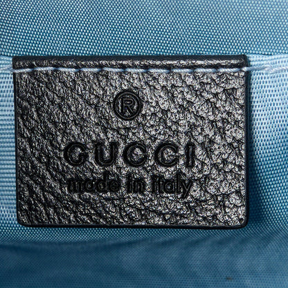 Gucci Textured Calfskin Bee Star Print Mini Sylvie Top Handle Bag Black 6 of 12