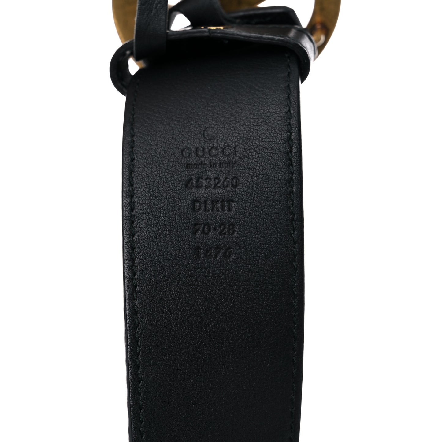 Moon Calfskin Pearl Double G 40mm Belt 70 28 Black Cream