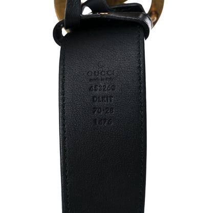 Gucci Moon Calfskin Pearl Double G 40mm Belt 70 28 Black Cream 3 of 8