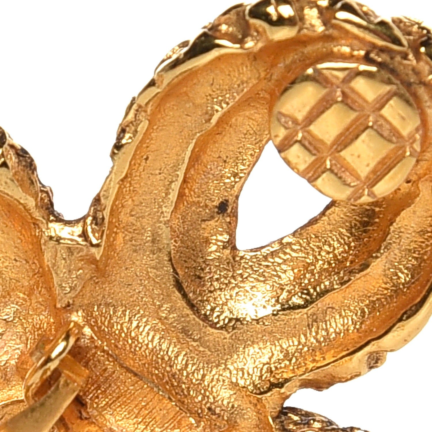 Chanel Fleur De Lis CC Drop Clip On Earrings Gold 5 of 5