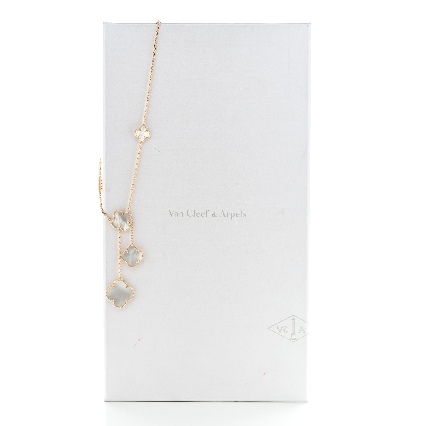 18K Yellow Gold Mother of Pearl 6 Motifs Magic Alhambra Necklace