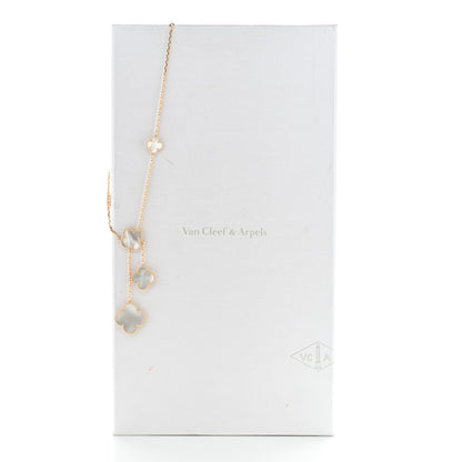 Van Cleef & Arpels 18K Yellow Gold Mother of Pearl 6 Motifs Magic Alhambra Necklace 6 of 6
