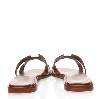 Hermes Box Calfskin Oran Sandals 40.5 Gold 7 of 11