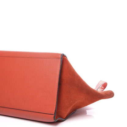 Celine Drummed Calfskin Suede Medium Trapeze Vermillion 6 of 6