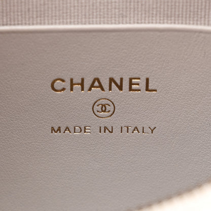 Chanel Shiny Caviar Quilted Hobo Clutch With Chain Light Grey 6 of 10