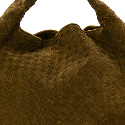 Bottega Veneta Suede Intrecciato Large Hop Olive Oil 15 of 19