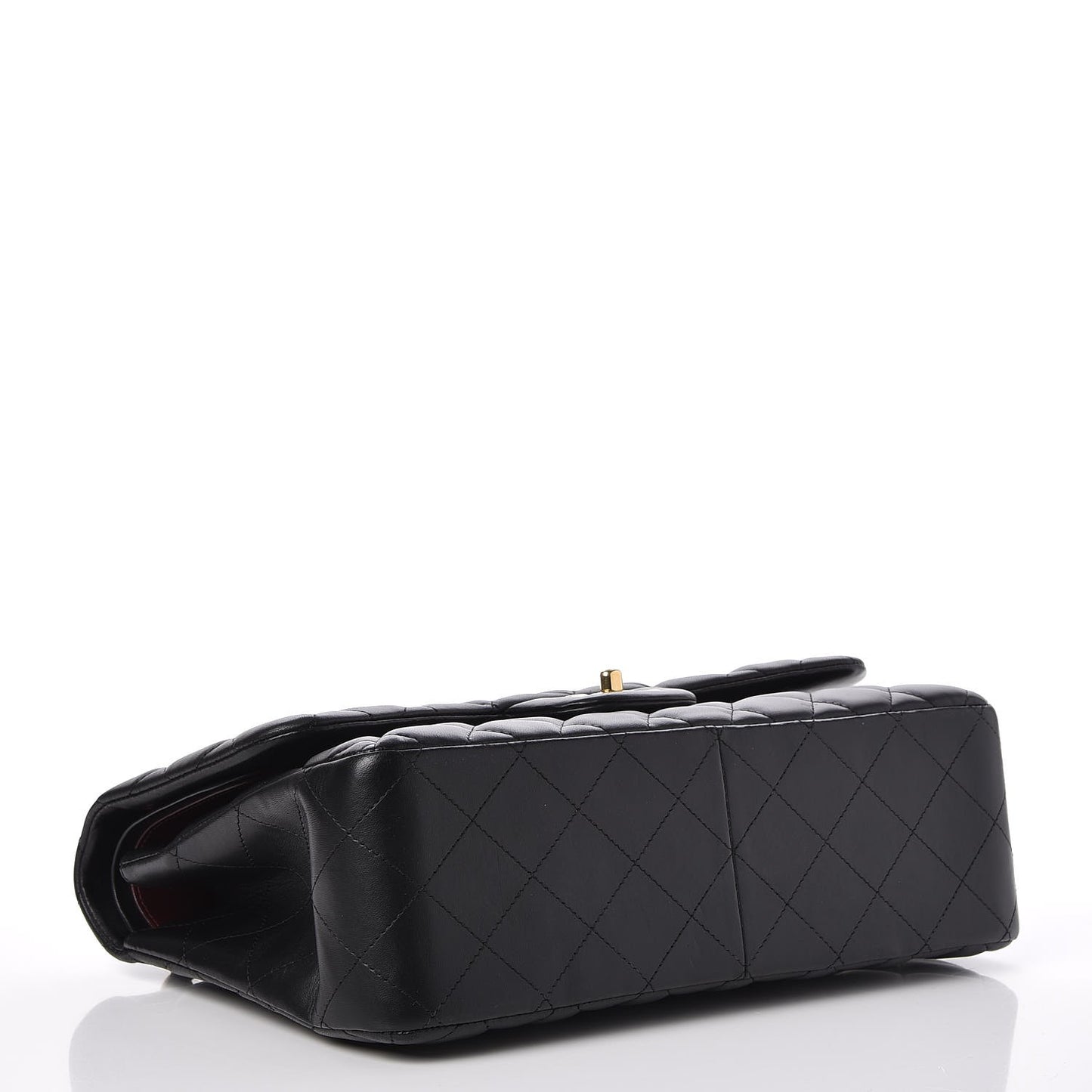 Lambskin Quilted Jumbo Double Flap Black