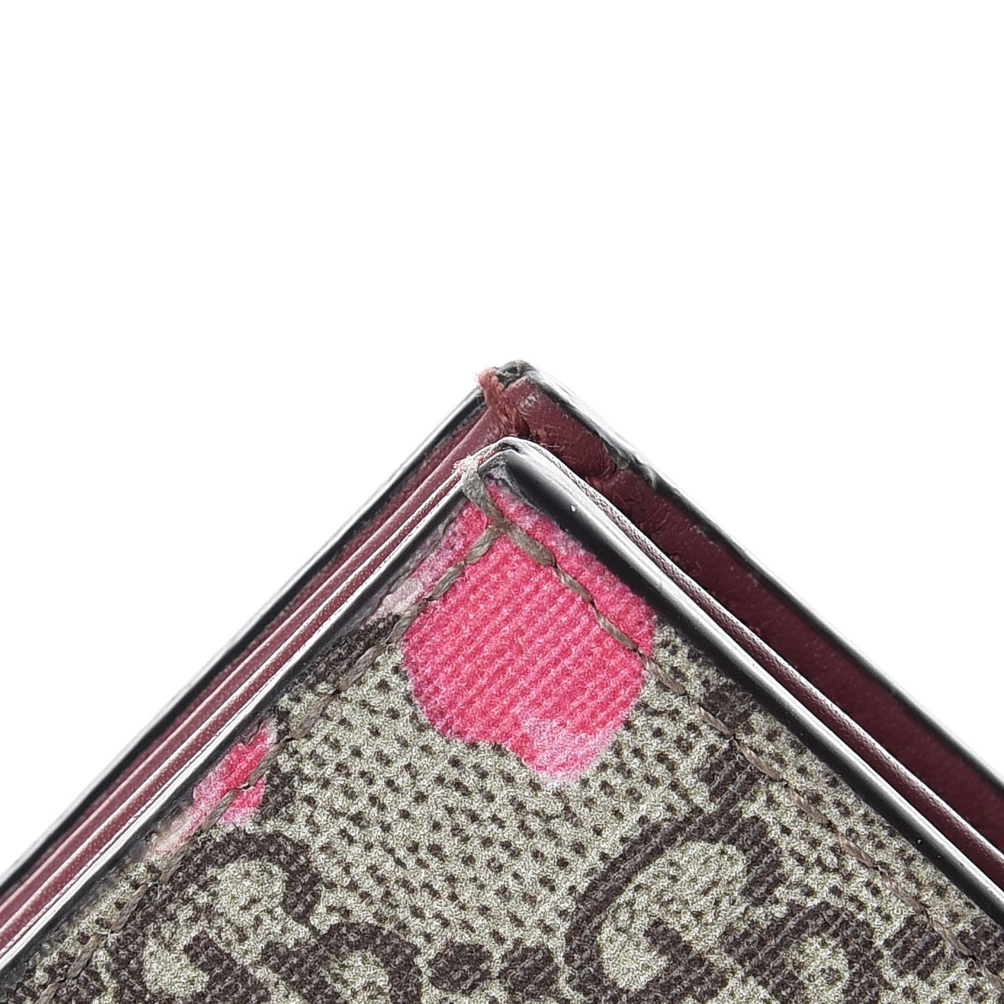 GG Supreme Monogram Blooms Card Case Beige Multicolor Dry Rose