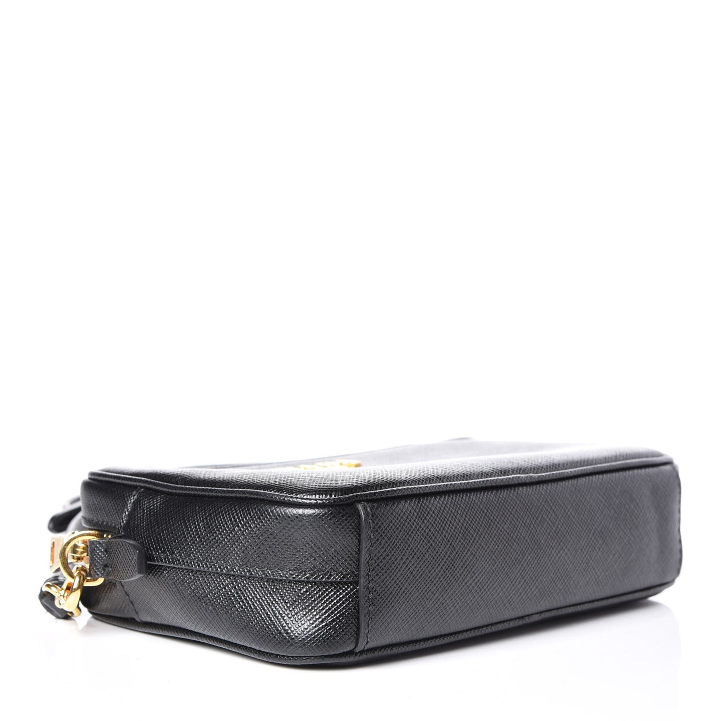 Saffiano Lux Small Camera Crossbody Bag Black