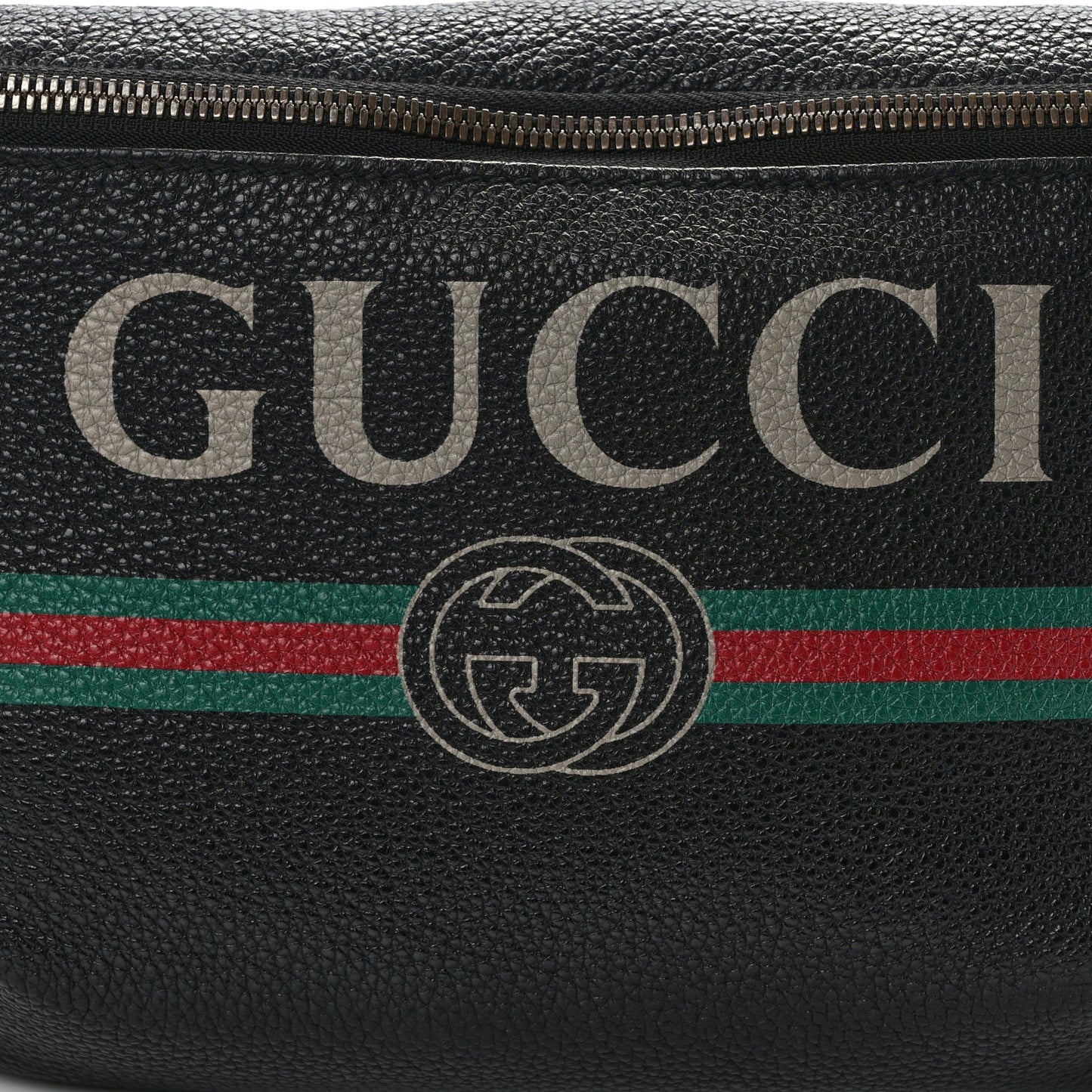 Grained Calfskin Logo Belt Bag Black