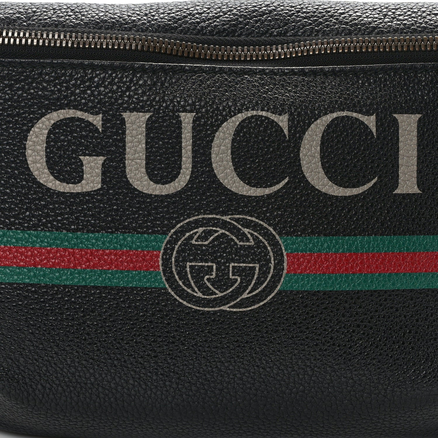 Gucci Grained Calfskin Logo Belt Bag Black 8 of 12