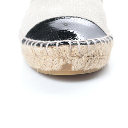 Chanel Crackled Calfskin High Top Espadrilles 39 Light Beige Black 11 of 12