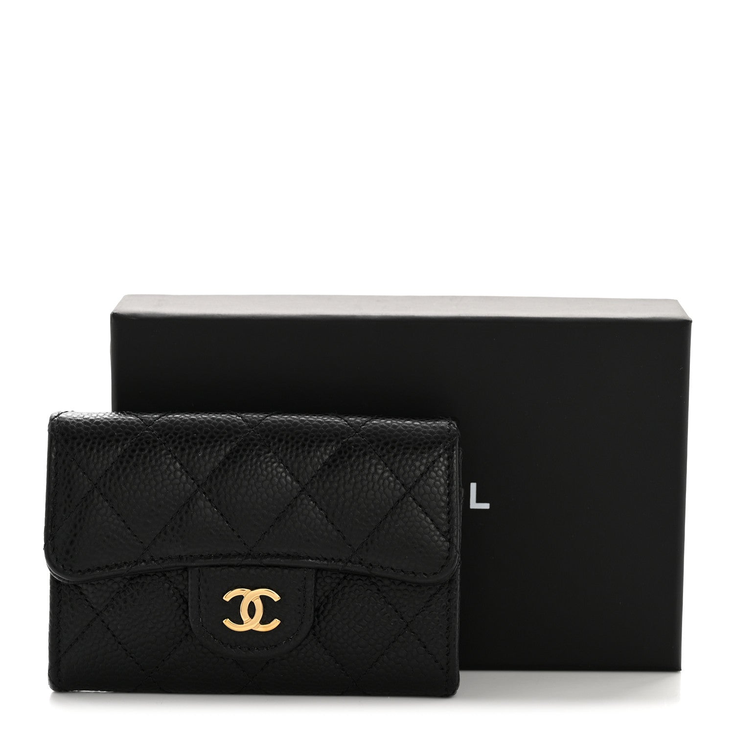 Chanel Caviar Quilted Flap Card Holder Wallet Black 10 of 10