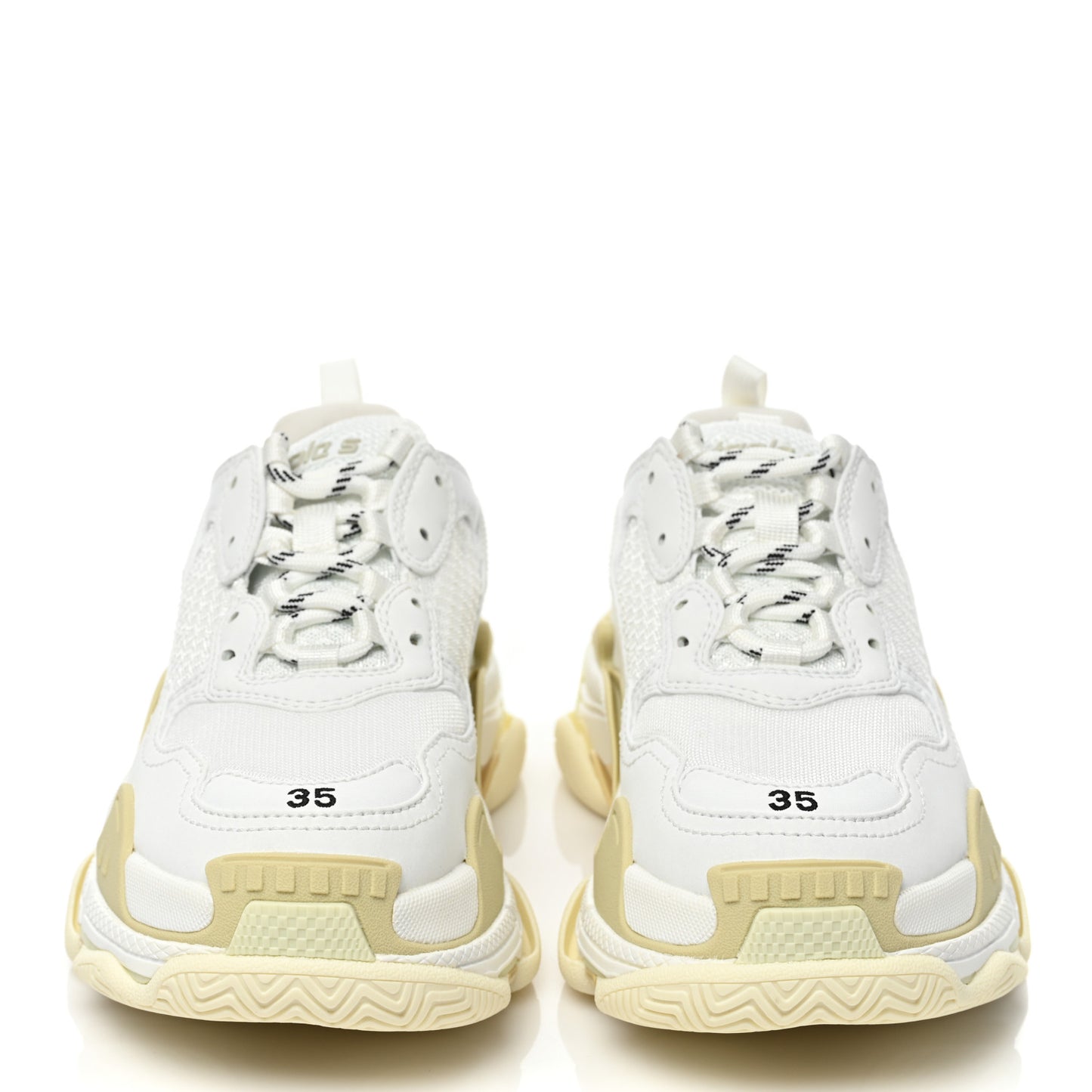 Fabric Mesh Womens Triple S Sneakers 35 White