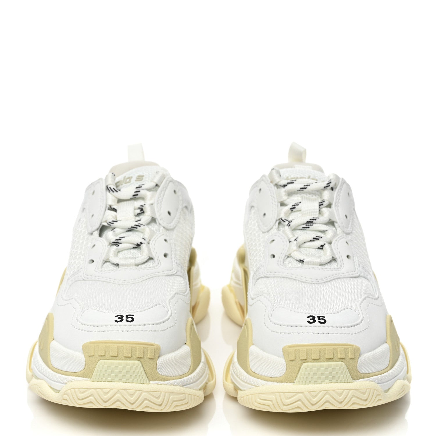 Balenciaga Fabric Mesh Womens Triple S Sneakers 35 White 2 of 8