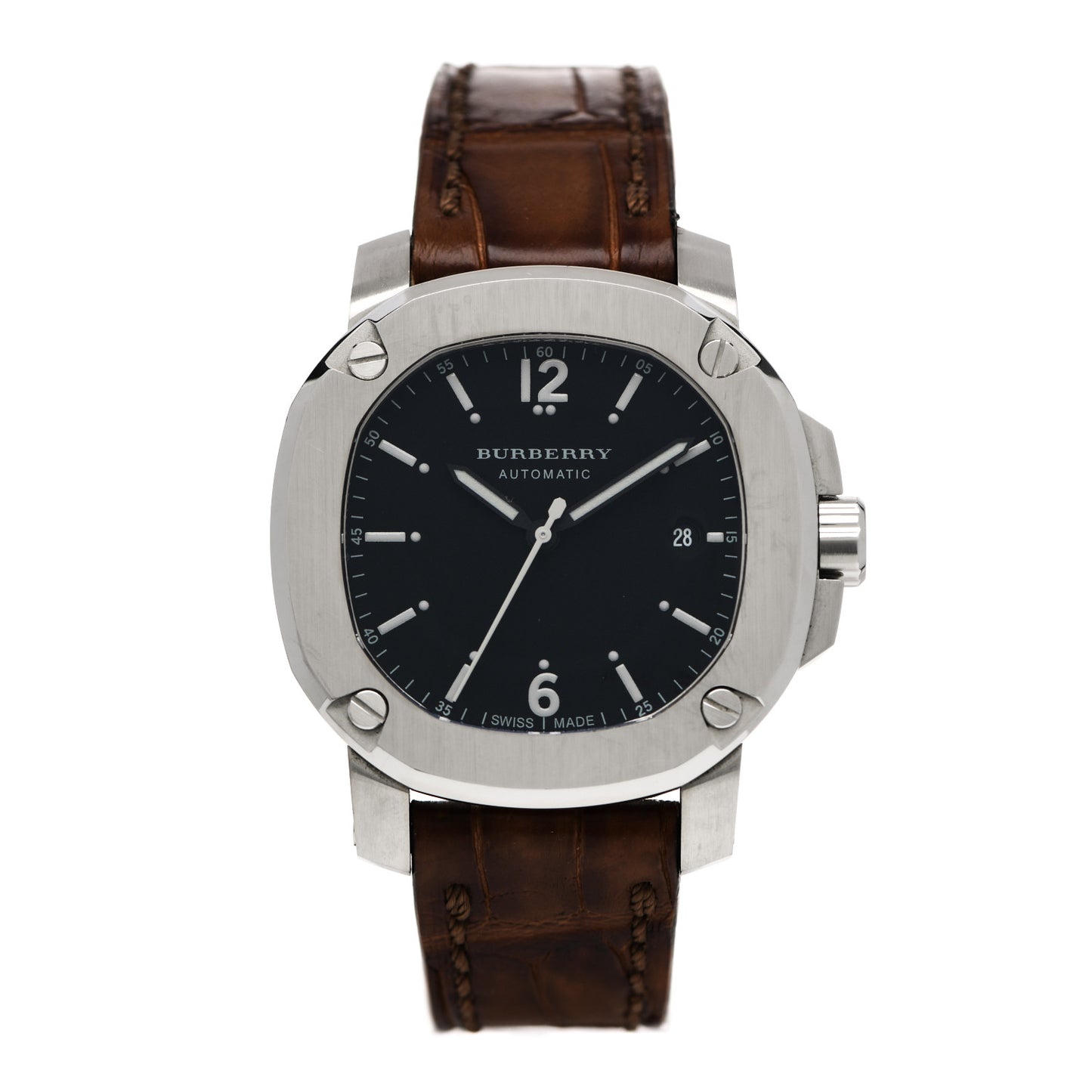 Stainless Steel Alligator 41mm The Britain Automatic Watch Black BBY1202