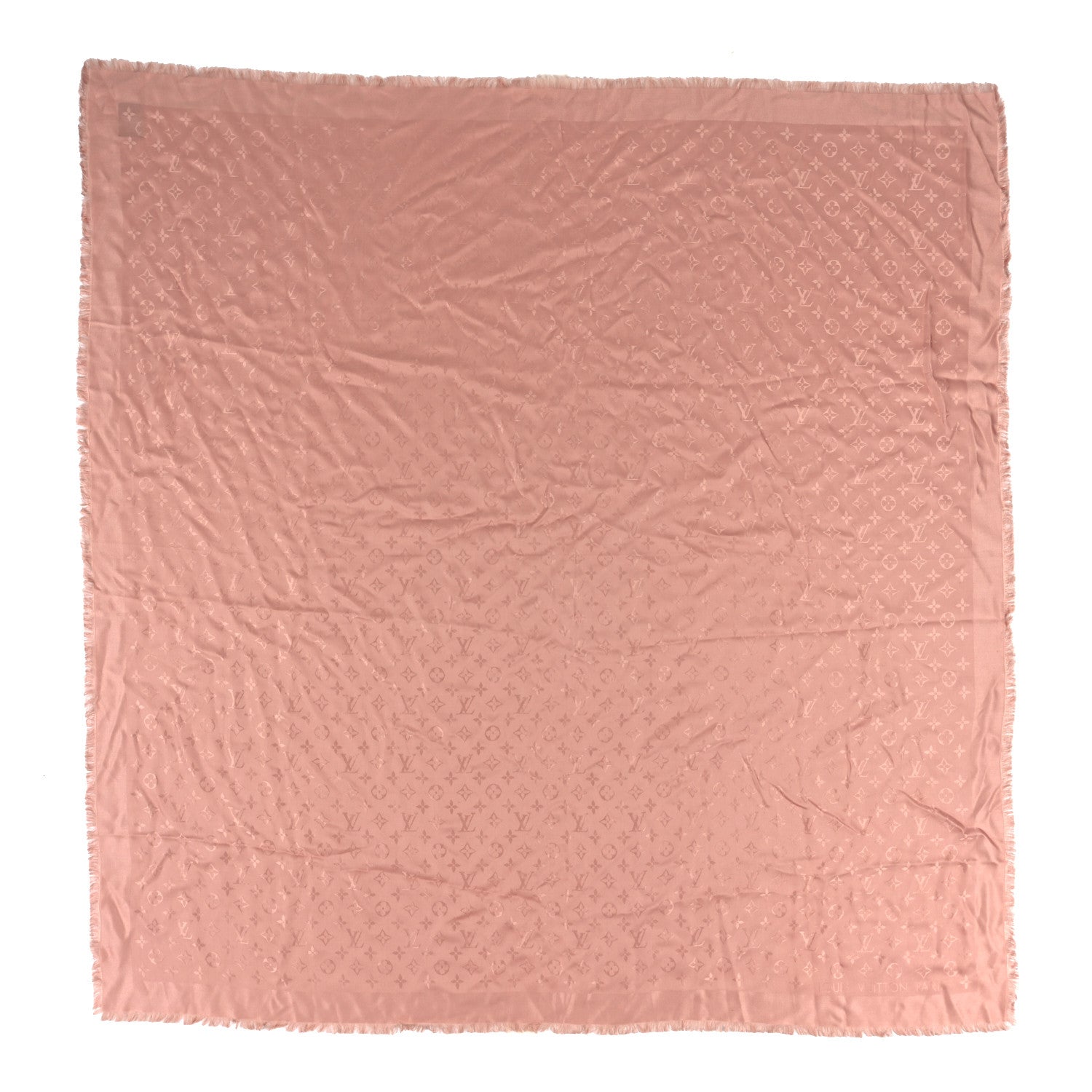 Louis Vuitton Silk Wool Monogram Shawl Rose 1 of 3