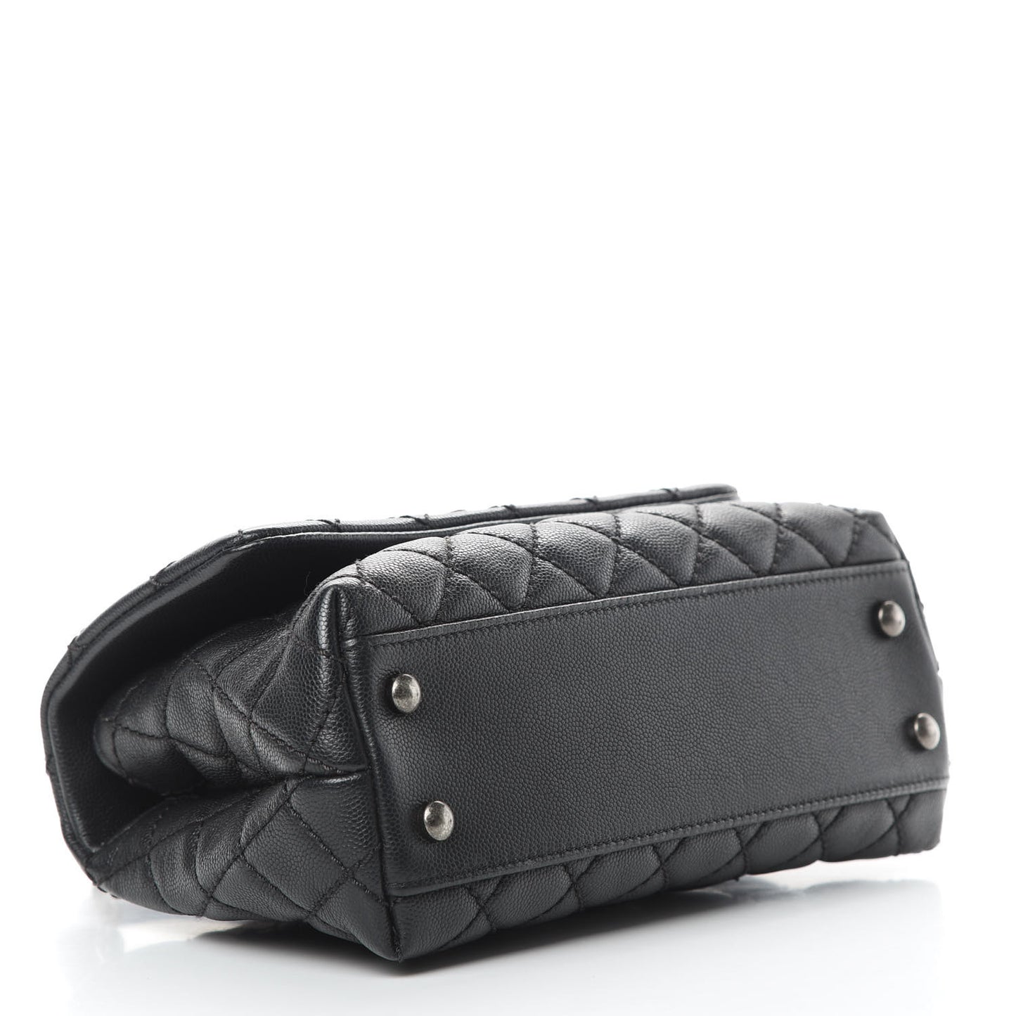 Caviar Quilted Mini Coco Handle Flap Black