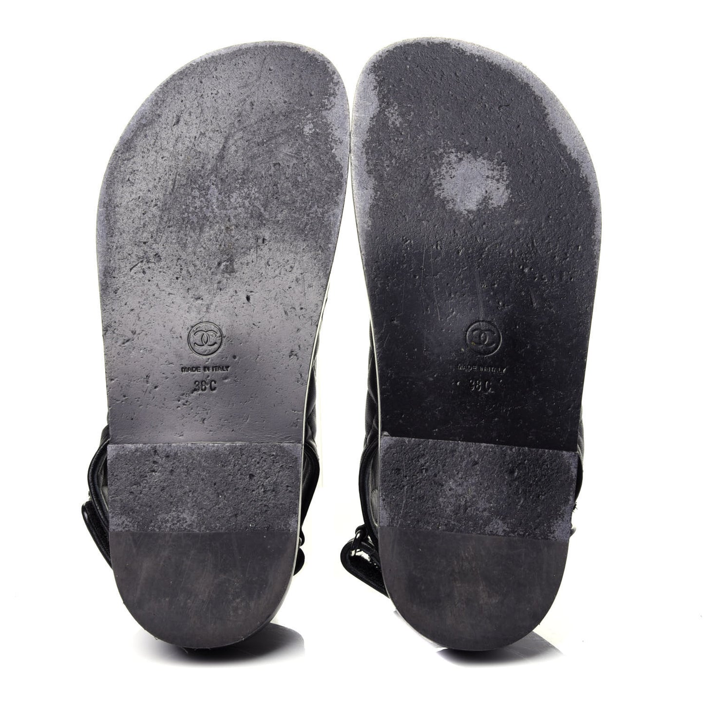 Lambskin Velcro Dad Sandals 38 Black