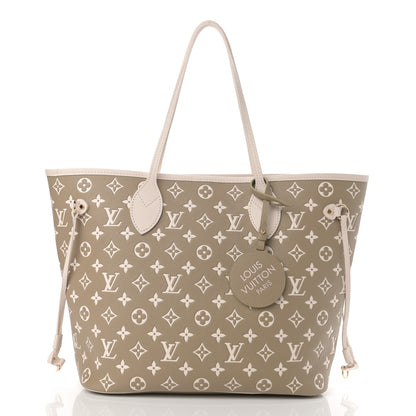 Louis Vuitton Empreinte Monogram Spring In The City Neverfull MM Kaki Beige Cream 3 of 10