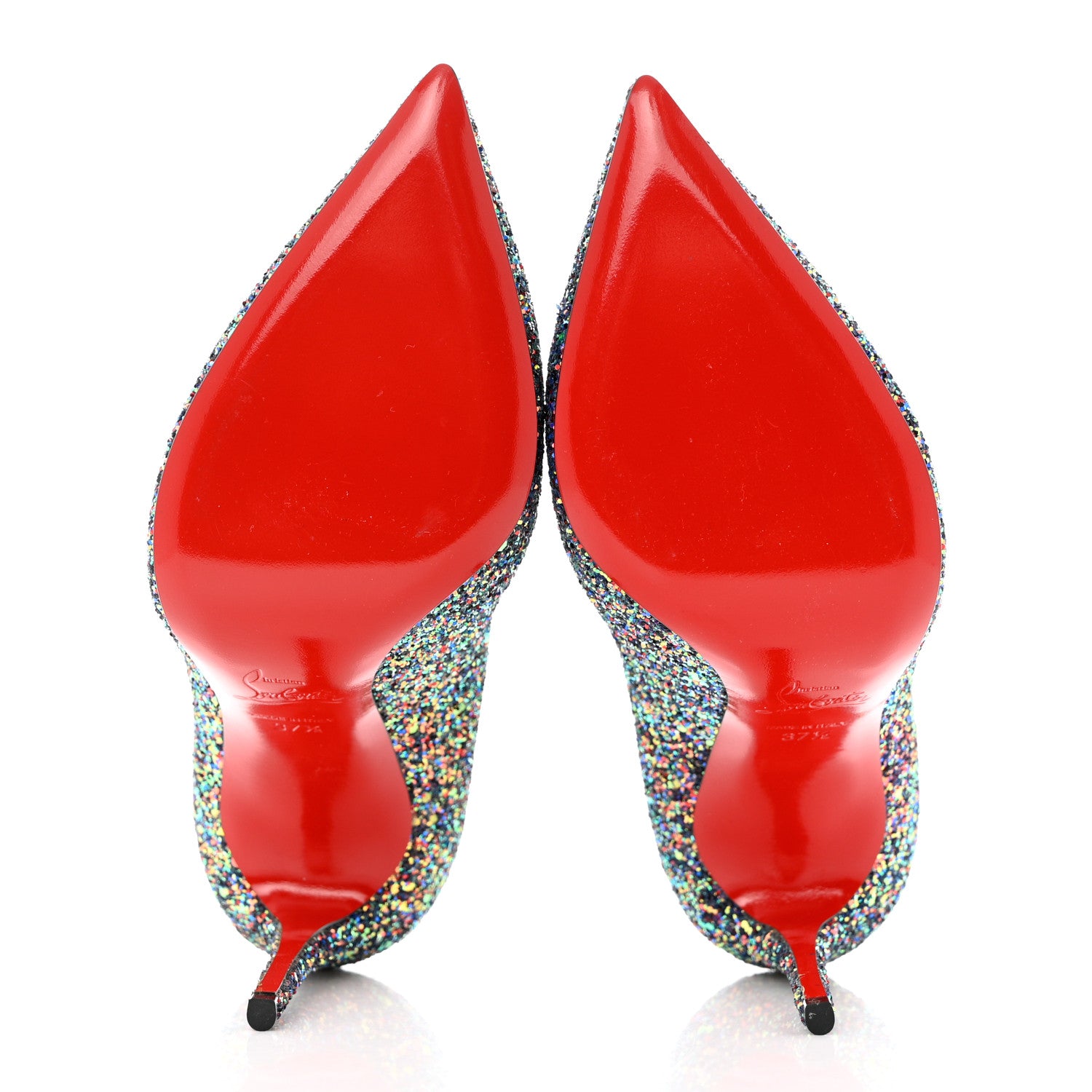 Christian Louboutin Glitter Pigalle Follies 100 Pumps 37.5 China Blue 5 of 11