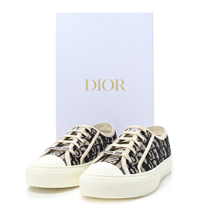 Christian Dior Canvas Oblique Walk'N'Dior Low Top Sneakers 39 Deep Blue 10 of 10