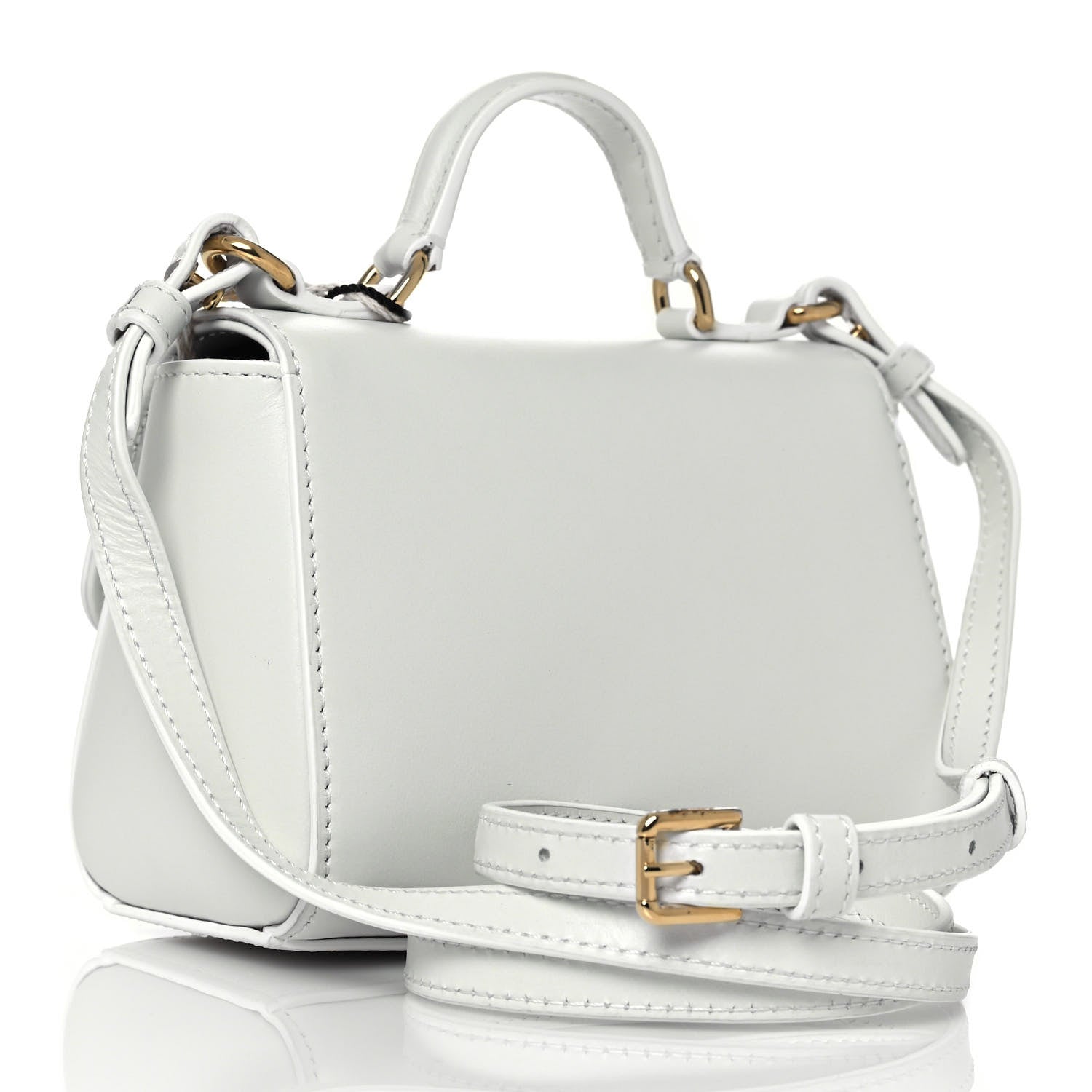 Dolce & Gabbana Calfskin Top Handle Bag White 3 of 13