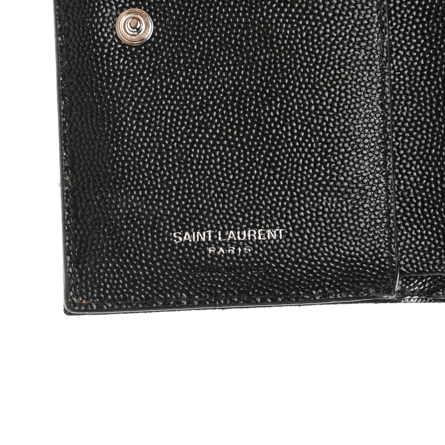 Grain De Poudre Matelasse Chevron Monogram Zipped Two-Part Wallet Black