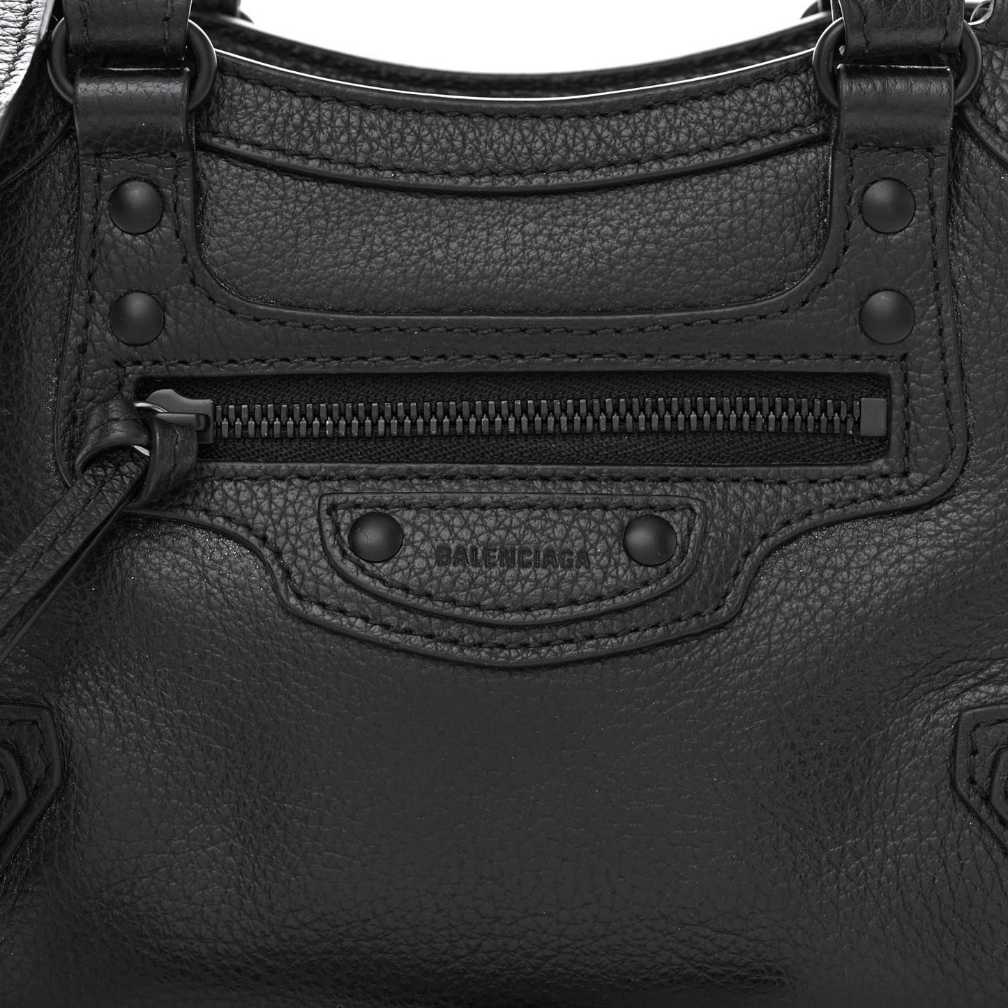Grained Calfskin Neo Classic Black Hardware Mini City Black