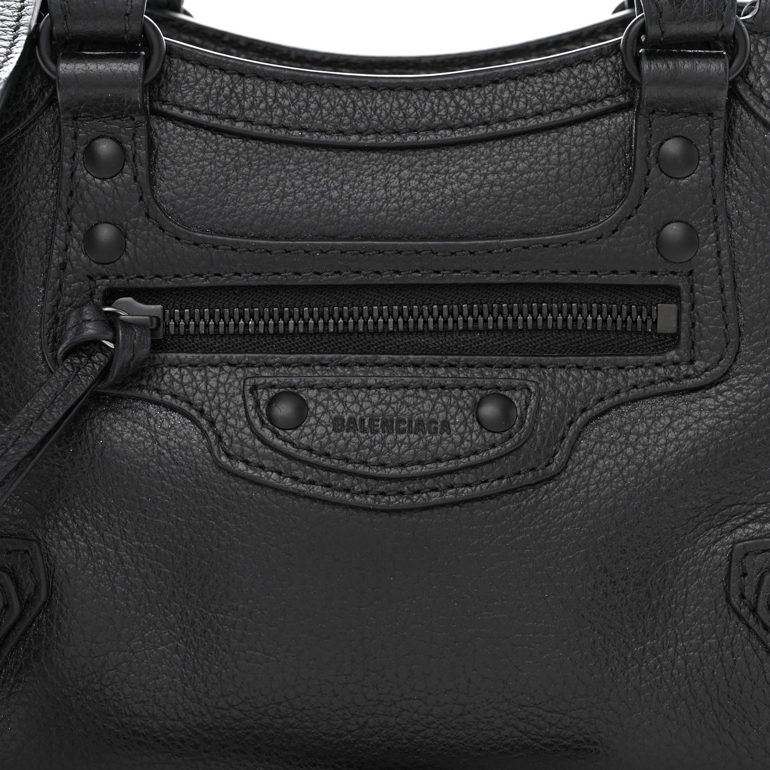 Balenciaga Grained Calfskin Neo Classic Black Hardware Mini City Black 8 of 10