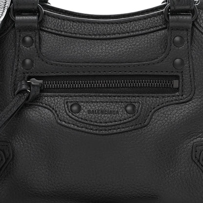 Balenciaga Grained Calfskin Neo Classic Black Hardware Mini City Black 8 of 10