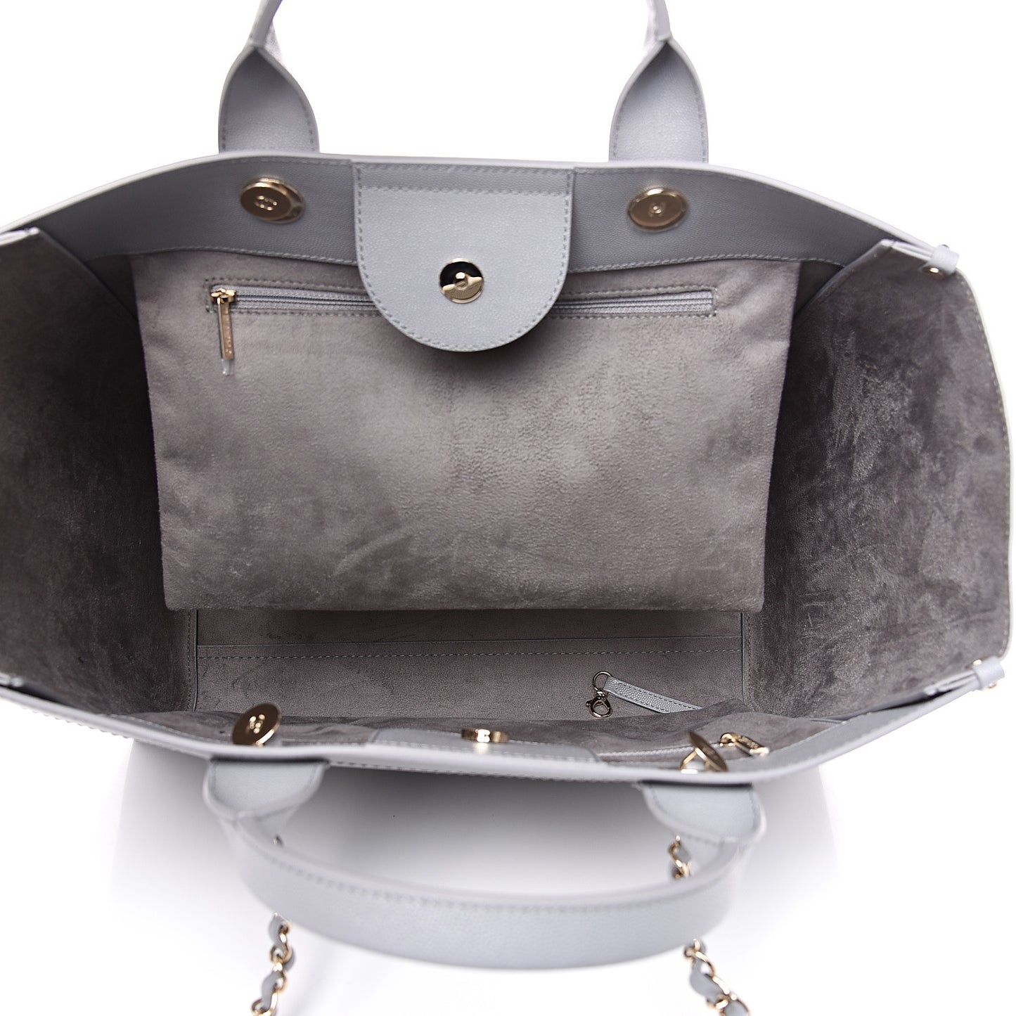 Caviar Studded Medium Deauville Tote Grey