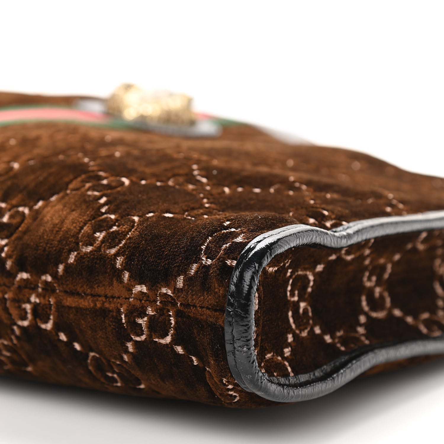 Gucci Velvet GG Monogram Large Rajah Chain Tote Brown 12 of 12