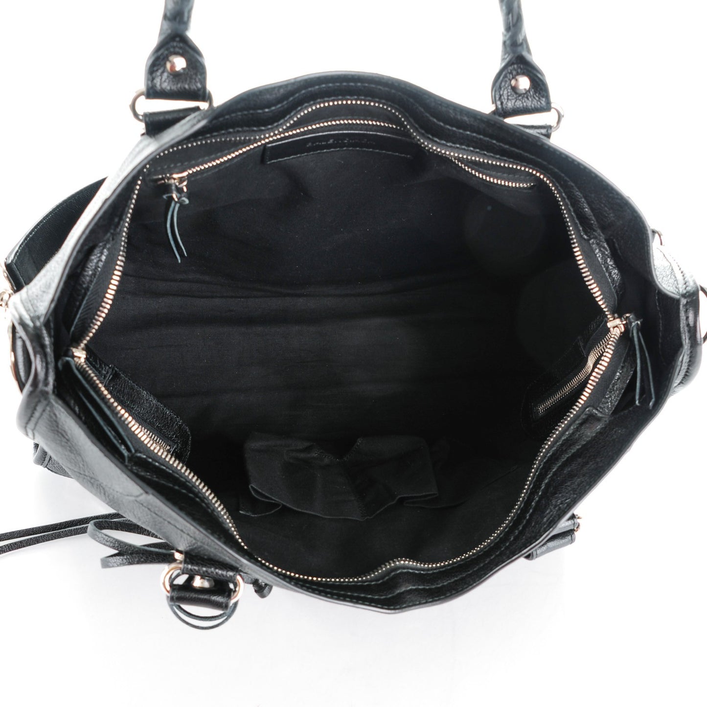 Chevre Silver Metallic Edge Hardware City Black