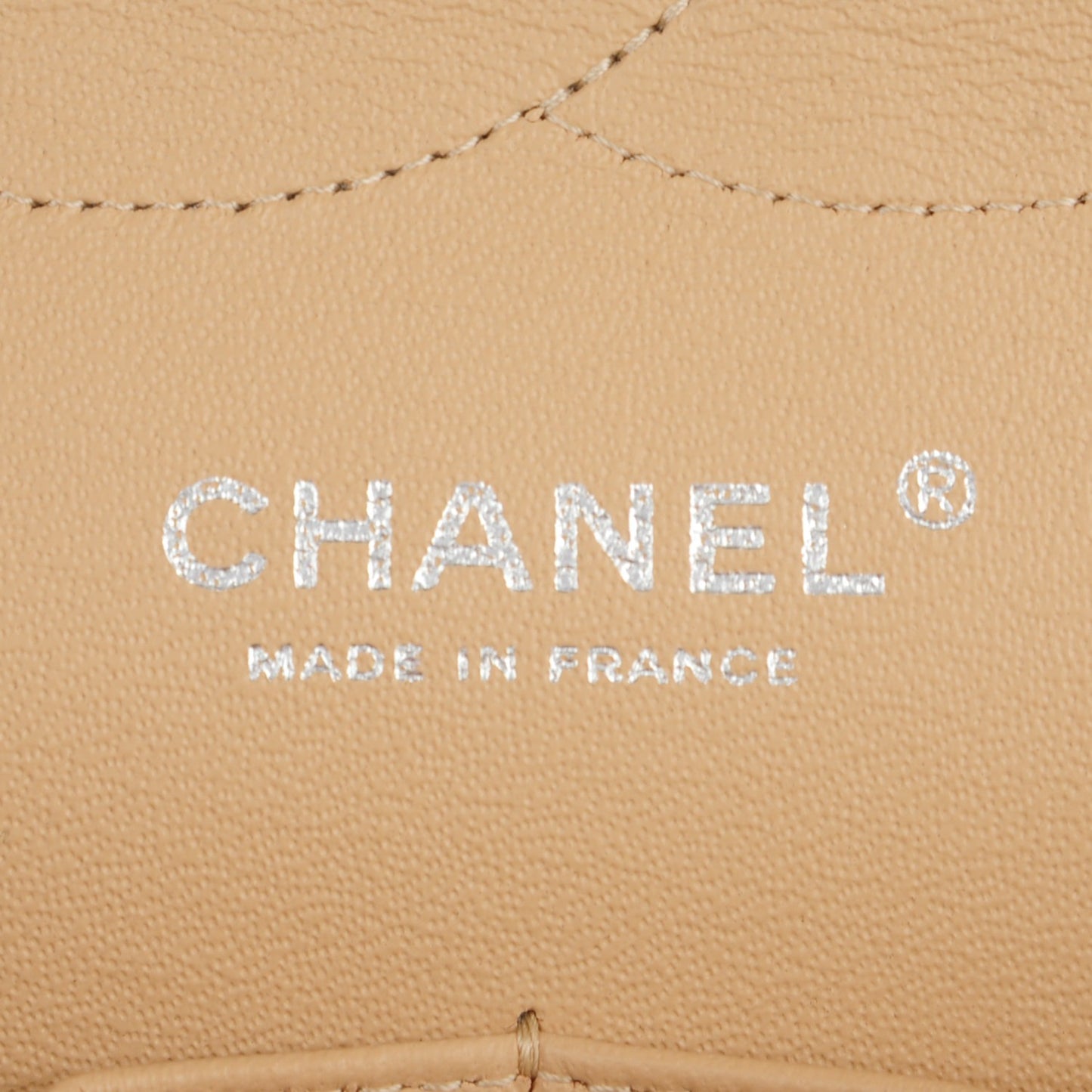 Caviar Quilted Jumbo Double Flap Beige Clair