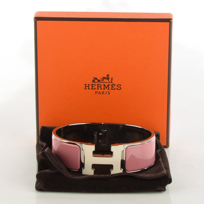 Hermes Enamel Wide Clic Clac H Bracelet PM White Rose Pagoda 10 of 12