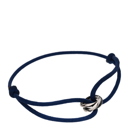 Cartier 18K White Gold Ceramic Trinity Cord Bracelet Blue 1 of 3