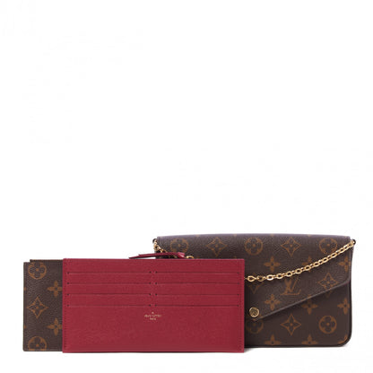 Louis Vuitton Monogram Pochette Felicie Chain Wallet Fuchsia 1 of 9
