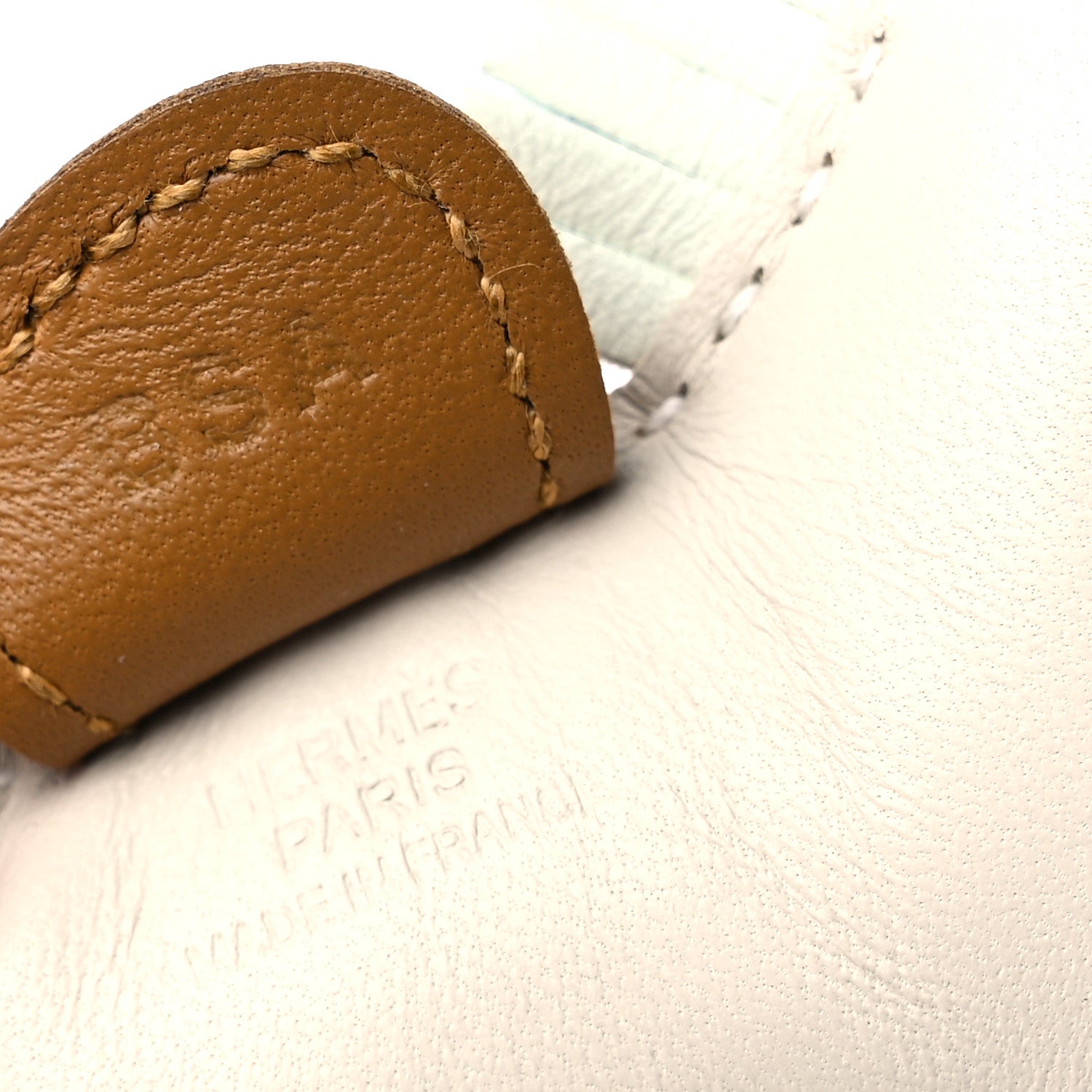 Hermes Milo Lambskin Grigri Rodeo Horse Bag Charm PM Craie Vert Fizz Kraft 3 of 3