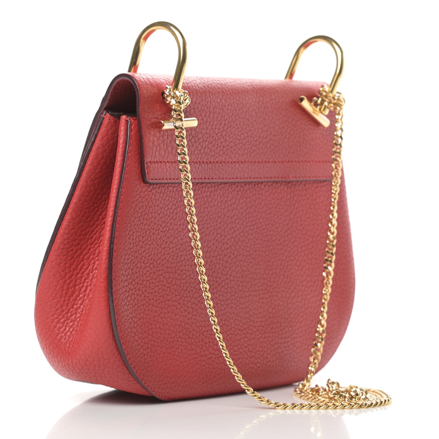 Chloe Grained Lambskin Drew Shoulder Bag Plaid Red 3 of 12