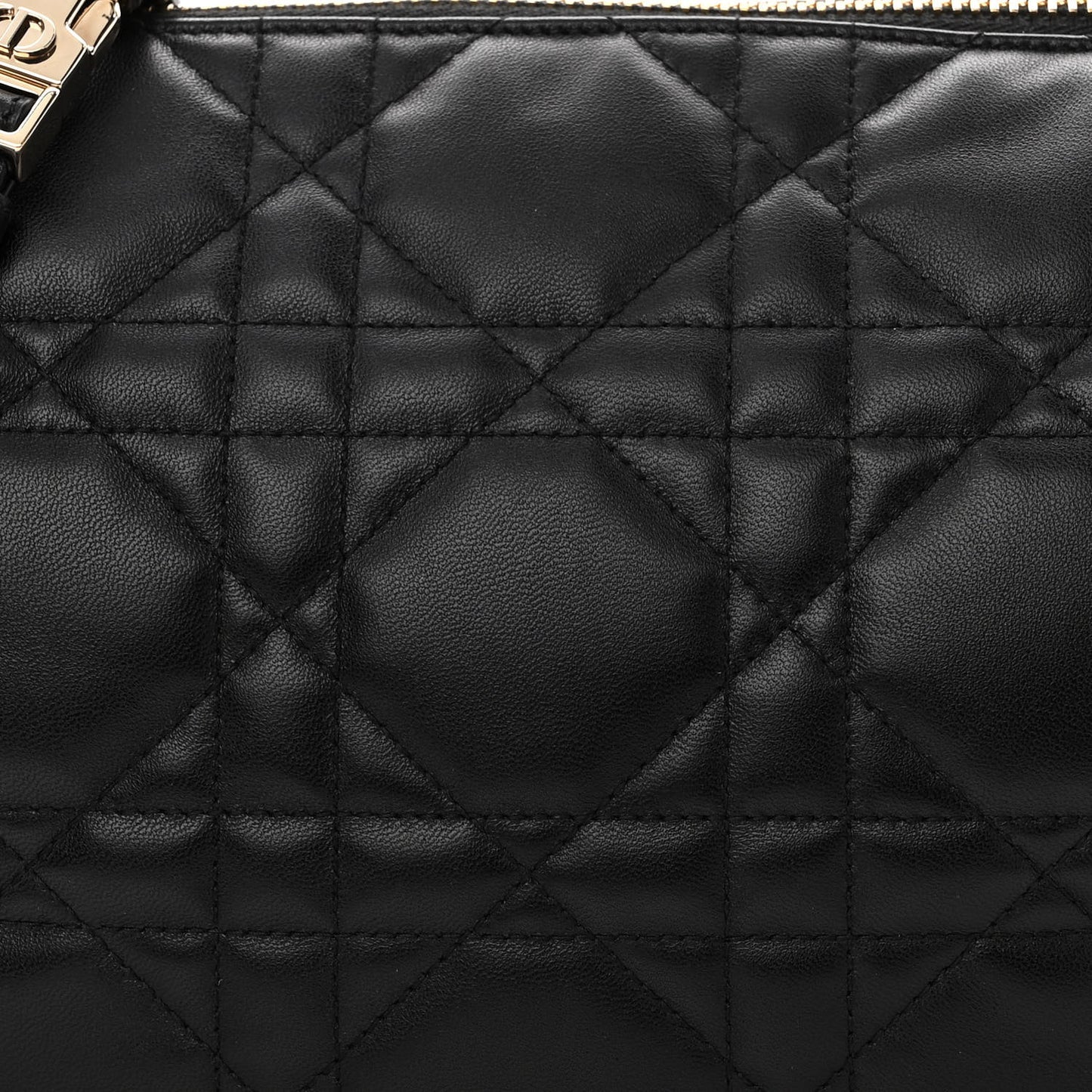 Lambskin Cannage Medium Dior Vibe Hobo Bag Black