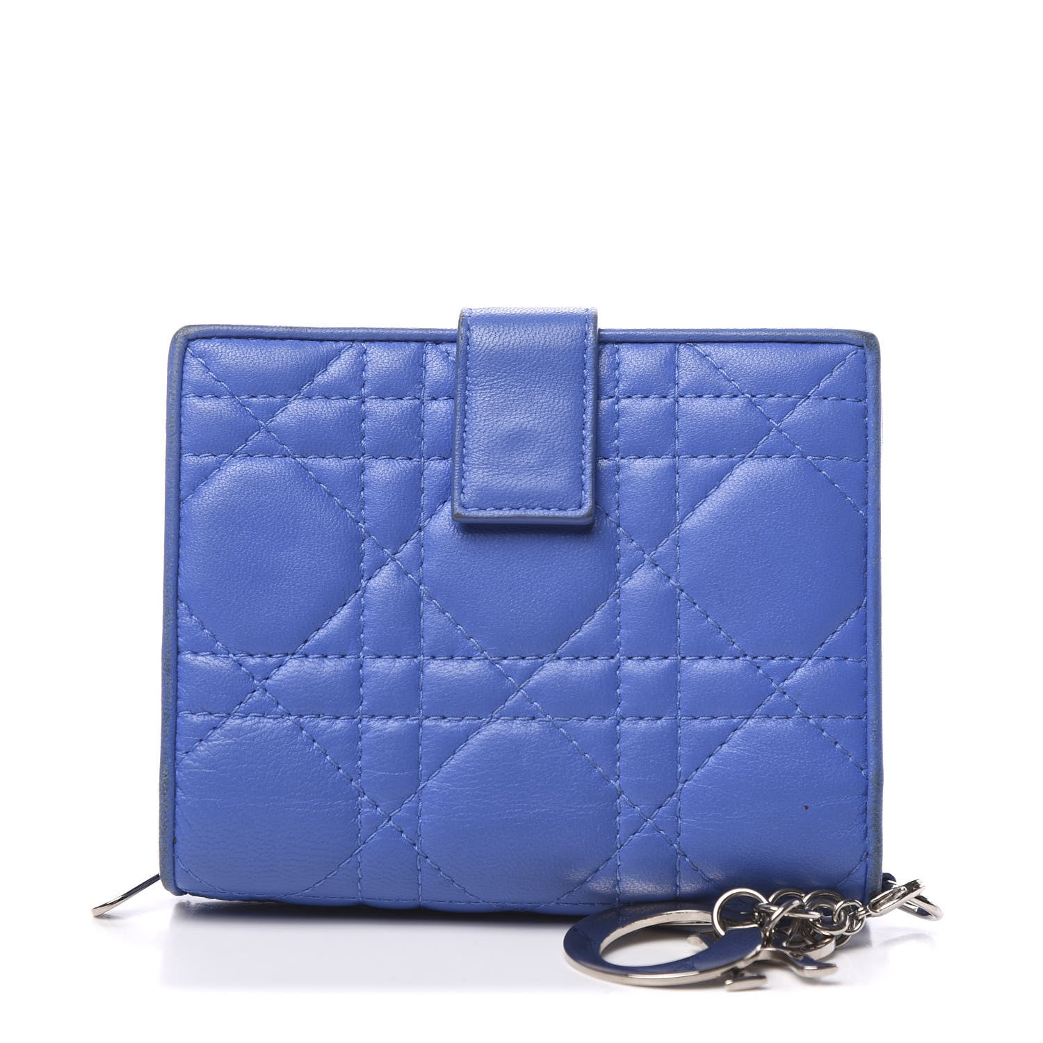 Christian Dior Lambskin Cannage Lady Dior Eden Wallet Blue 1 of 10