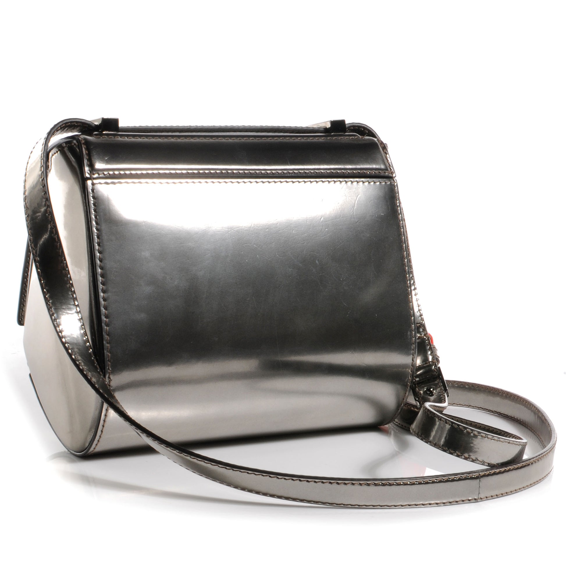 Givenchy Metallic Calfskin Mini Pandora Box Crossbody Bag Gunmetal 3 of 10