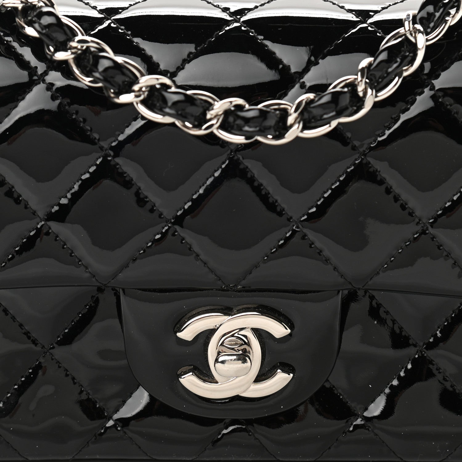 Chanel Patent Calfskin Quilted Mini Rectangular Flap Black 8 of 10