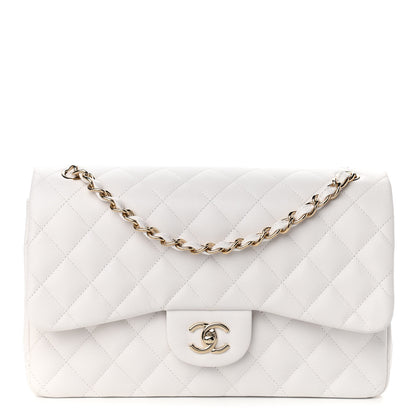 Chanel Caviar Quilted Jumbo Double Flap White 2 of 21