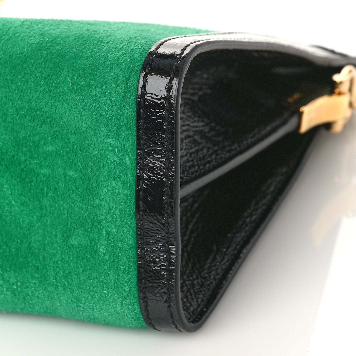 Suede Patent Web Medium Ophidia Chain Shoulder Bag New Shamarock Black