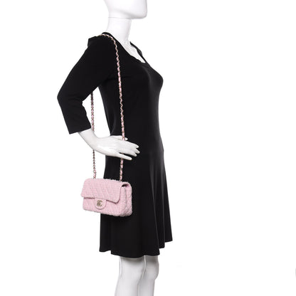 Chanel Tweed Quilted Mini Rectangular Flap Pink 2 of 10