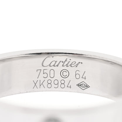 Cartier 18K White Gold 3 Diamond 5.5mm LOVE Ring 64 10.75 4 of 4