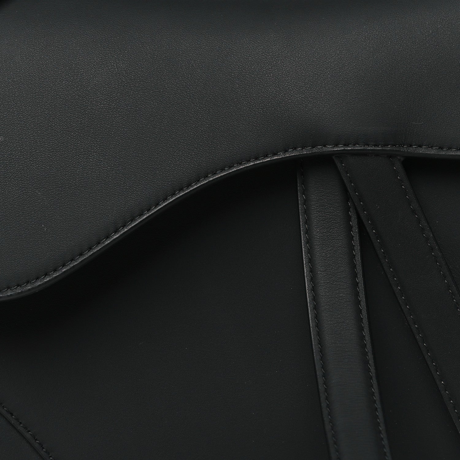 Christian Dior Ultra Matte Calfskin Saddle Bag With Strap Black 8 of 11